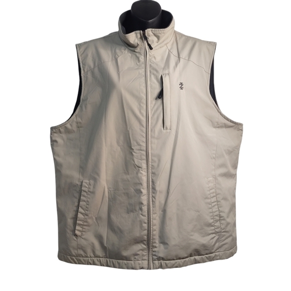 IZOD Vest Men's Tan/Beige Color Fleece lined Jacket Vest Size Large - Picture 1 of 7